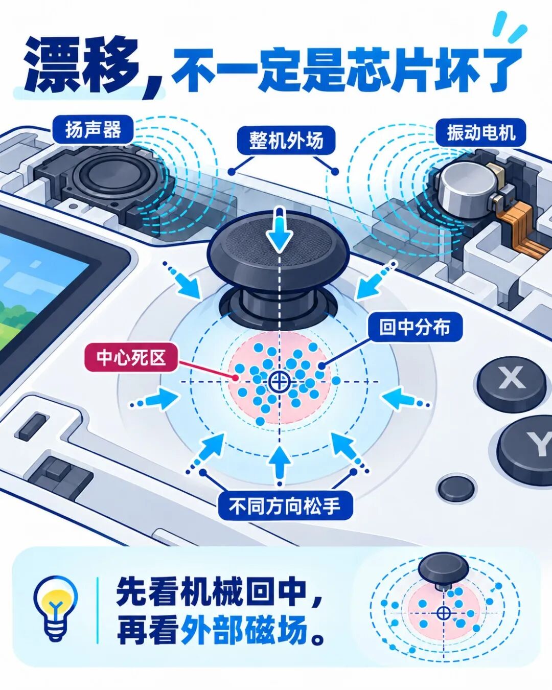 机械回中散布与整机磁场干扰