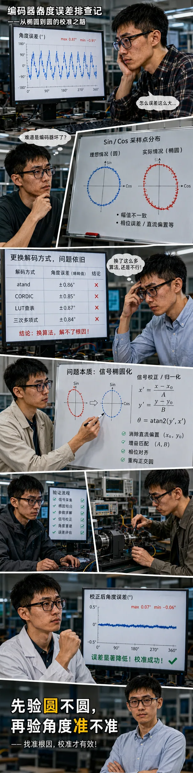 编码器芯片为什么会算错角度？因为它以为看到的是圆，实际看到的是椭圆