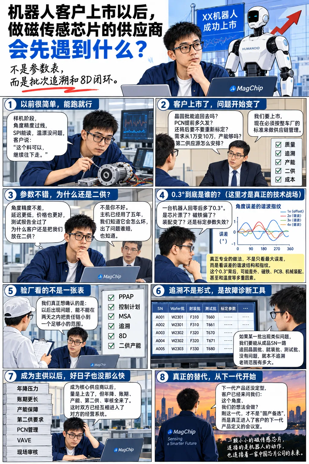 机器人客户上市以后,做磁传感芯片的供应商会先遇到什么