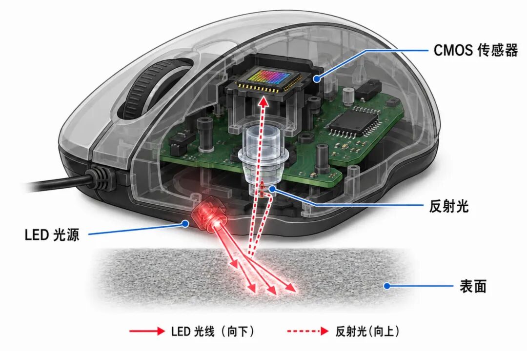 LED 光学鼠标 vs 激光鼠标:一次芯片级的系统工程对决, 从微软 IE1.0 和 罗技 MX Master 到 PixArt 几乎一统江湖