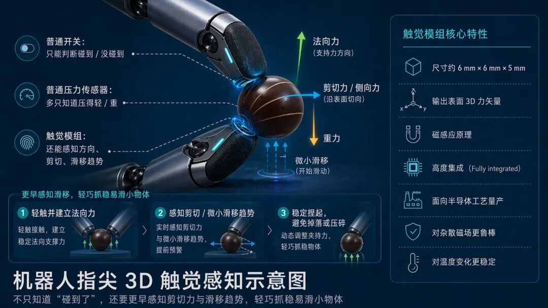 Melexis推进Tactaxis指尖模组，磁传感芯片正在进入机器人触觉系统