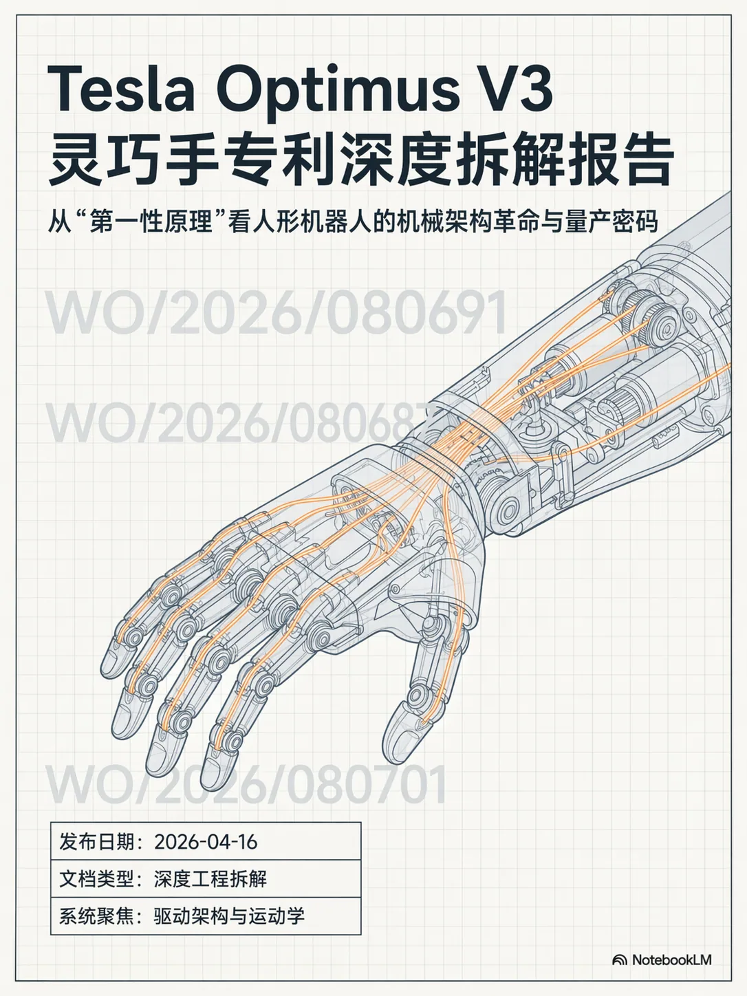 特斯拉公开Optimus V3灵巧手专利