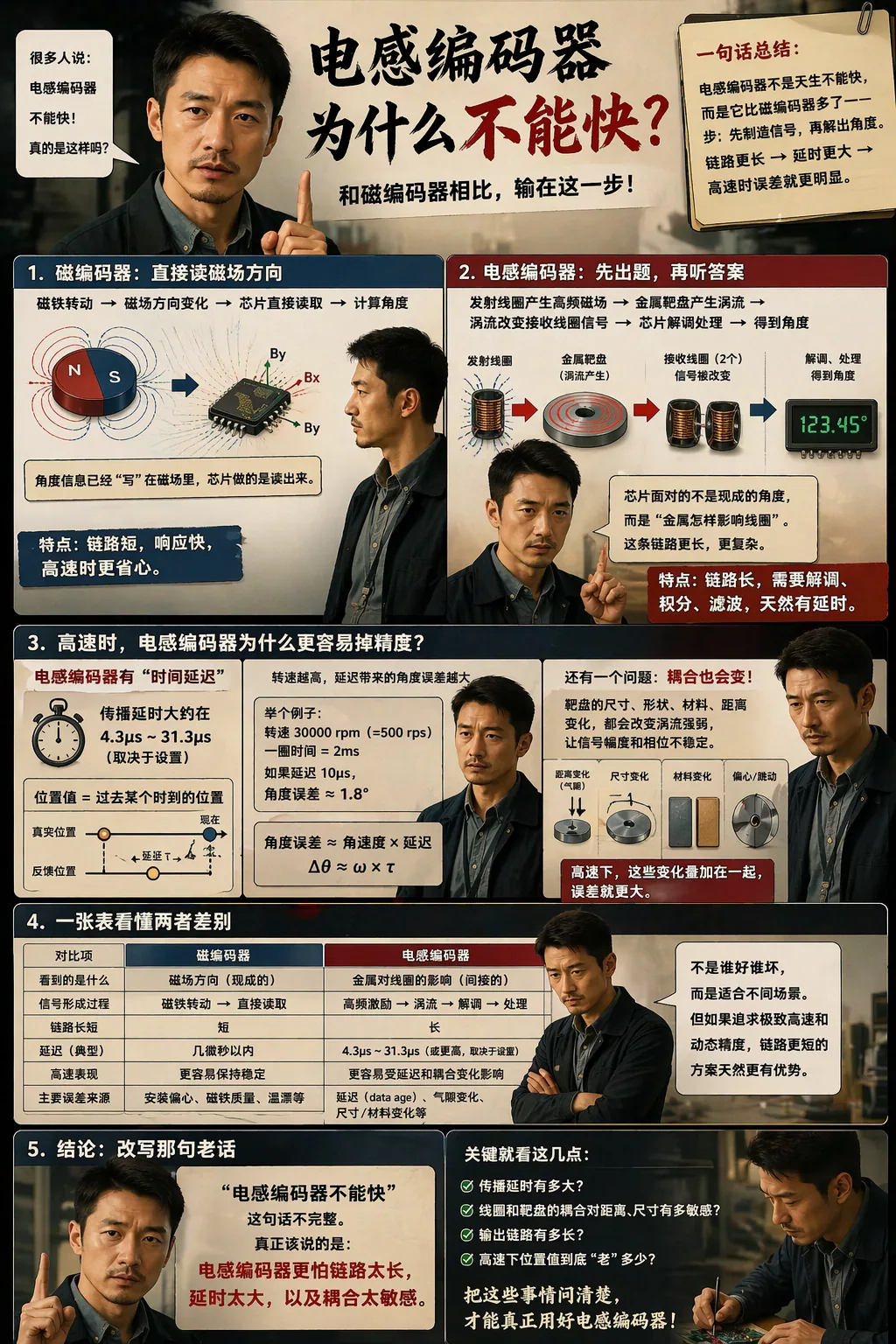 电感编码器“不能快”的真相:它和磁编码器相比,吃亏在信号形成这一步更长