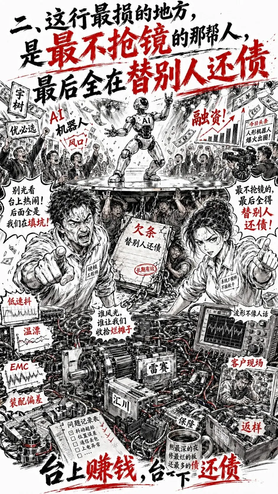 机器人AI吹出泡沫!外面忙着赚钱!做编码器的在后面擦屁股!宇树/优必选/雷赛/汇川/纳芯微/保隆/中科无线/特斯拉 ... 谁在风光? 谁在兜底?
