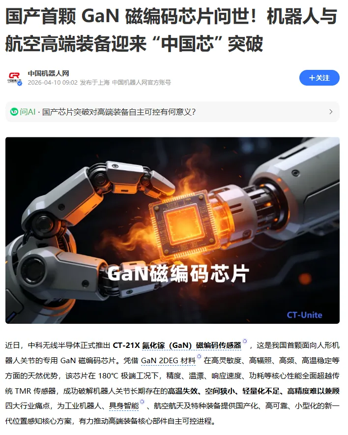 GaN取代TMR?人形机器人关节编码器的一场材料革命,没那么简单
