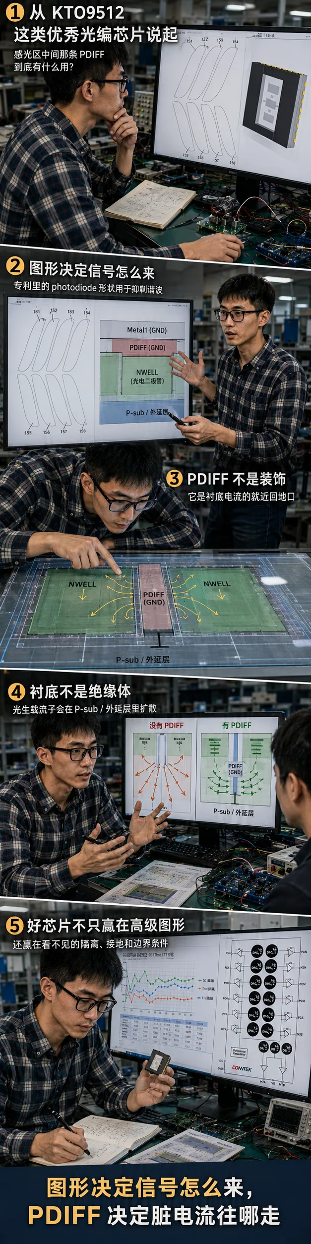 从 KTO9512 光编芯片说起:感光区中间那条 PDIFF 到底有什么用?