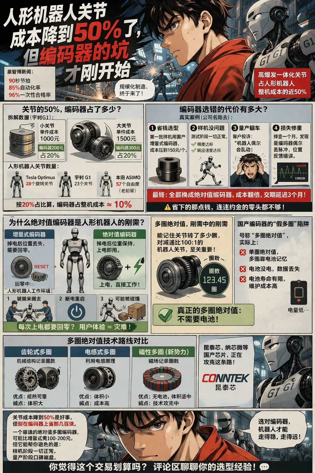 关节成本终于打下来了,但人形机器人的真正暗坑,才刚轮到编码器
