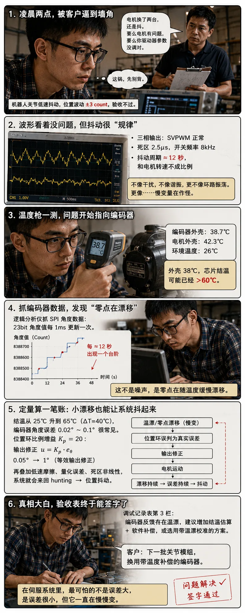 客户换了三台电机，机器人关节还是抖：最后锅，竟然在编码器头上