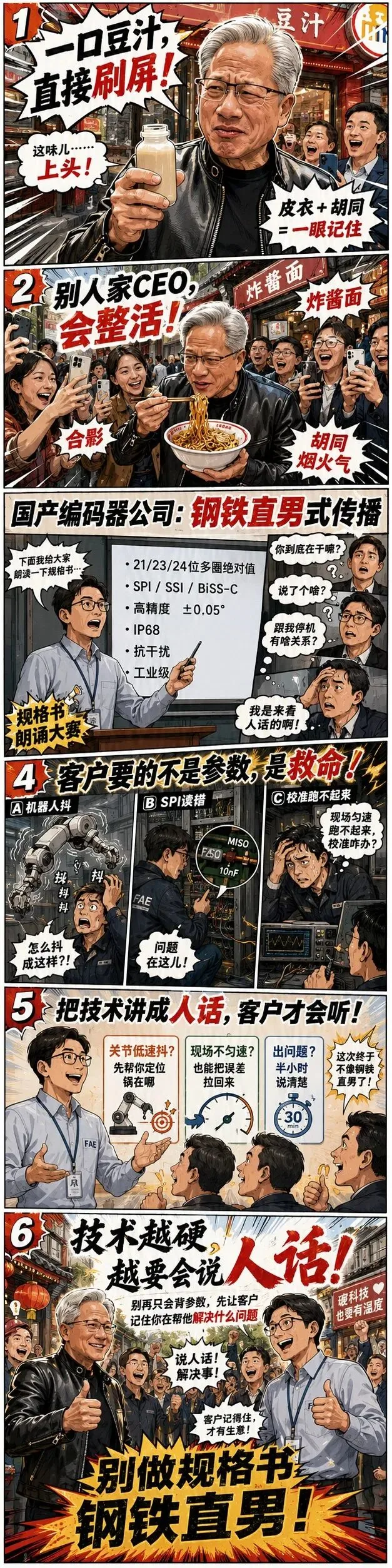 黄仁勋一碗38元炸酱面刷屏:国产编码器公司别再用钢铁直男思维写公众号了