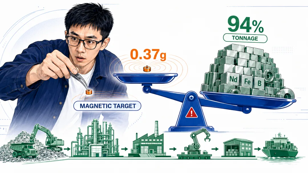 中国造了全球94%的钕铁硼磁材股,为何只赚11%? 一颗0.37克的编码器磁体,让我发现钕铁硼的账可能算错了单位