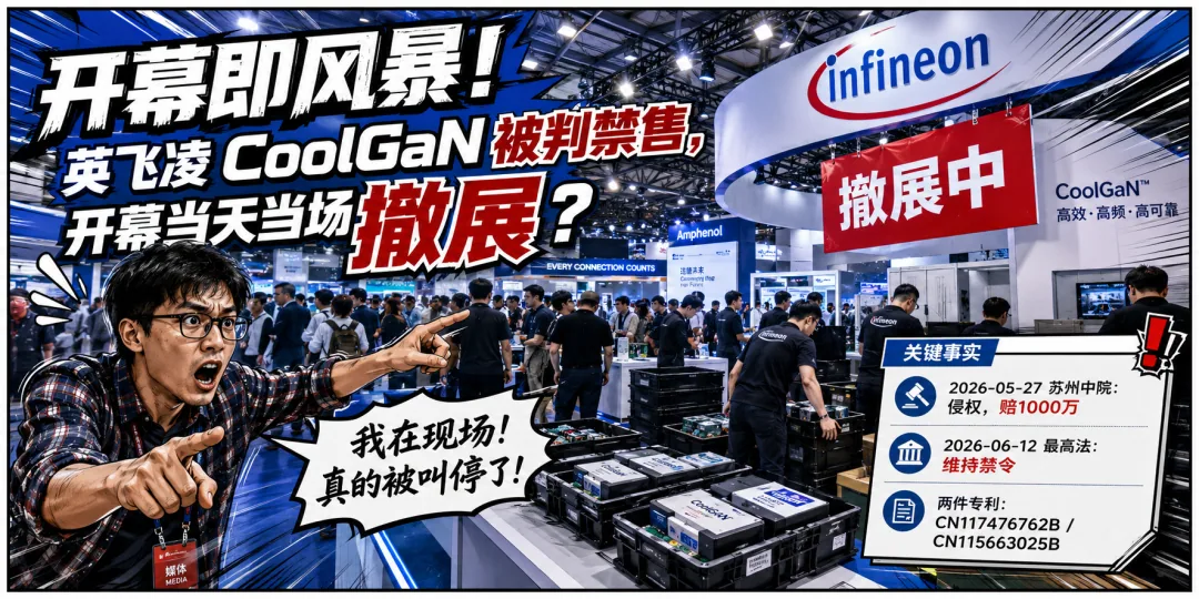 德国巨头栽在中国！英飞凌 CoolGaN 被判全国禁售，上海慕尼黑电子展开幕当天当场撤展