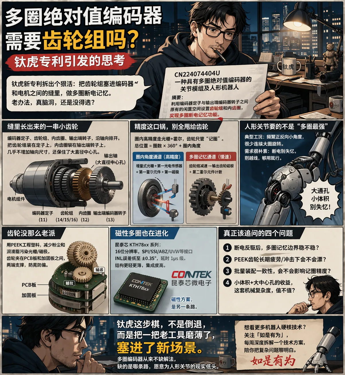 机器人多圈编码器需要齿轮吗?钛虎专利分析
