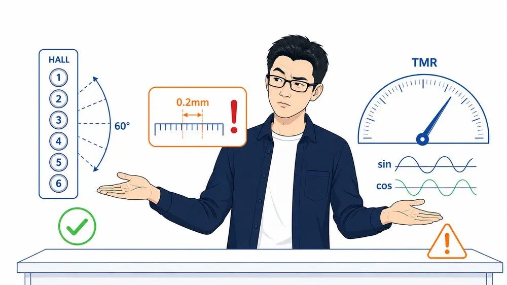 TMR 不是霍尔的高级版!! 一个告诉你在第几格,一个告诉你在第几度