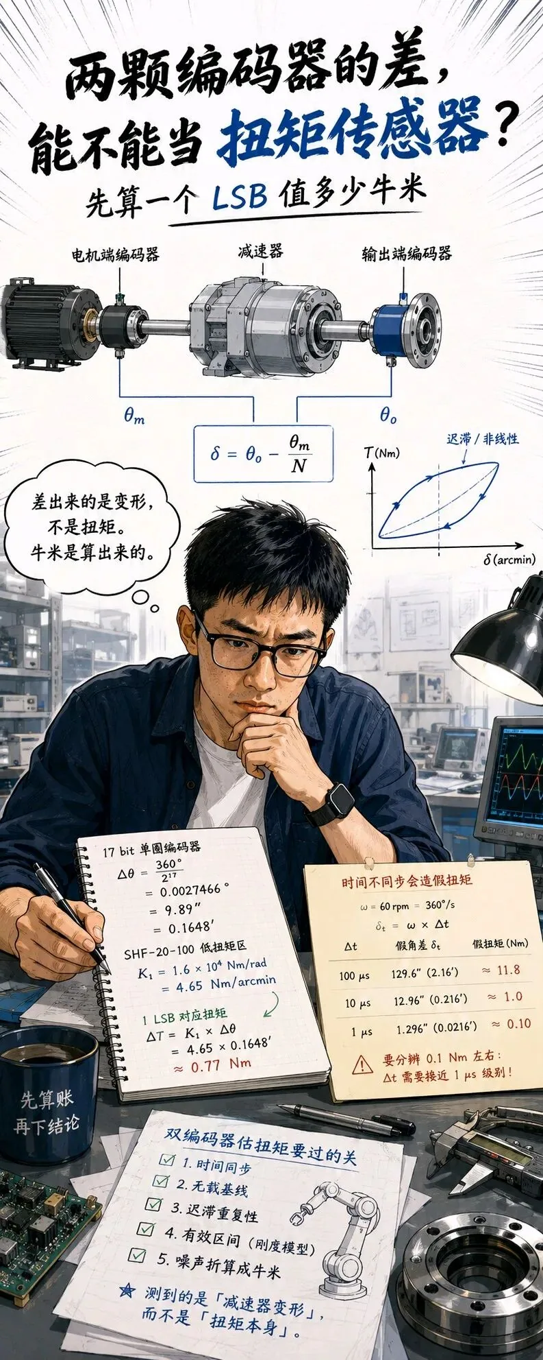 两颗编码器的差能不能当扭矩传感器?