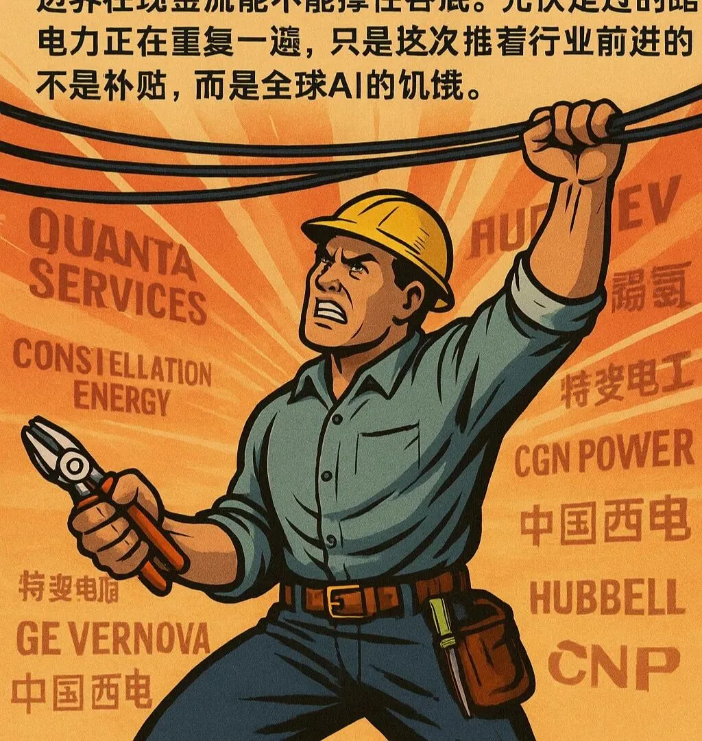 AI烧电的真相：电网、核电、储能，才是周期里真正的底仓