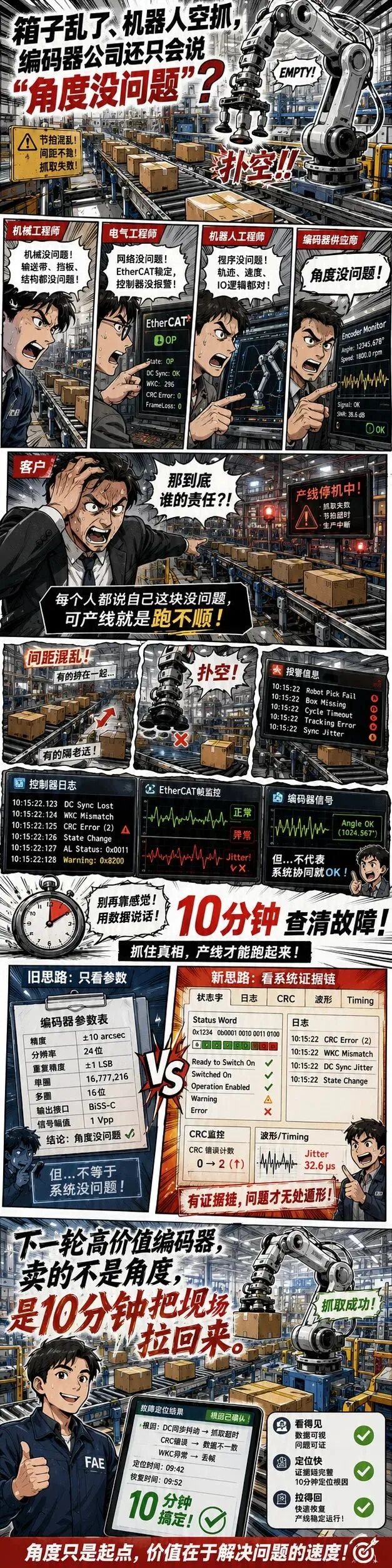箱子乱了、机器人空抓，编码器公司还只会说“角度没问题”？