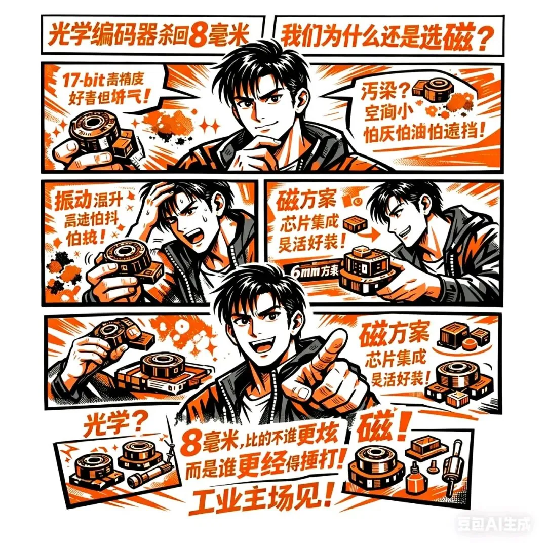 光学编码器杀回8毫米(光码未来),我们为什么还是选磁?