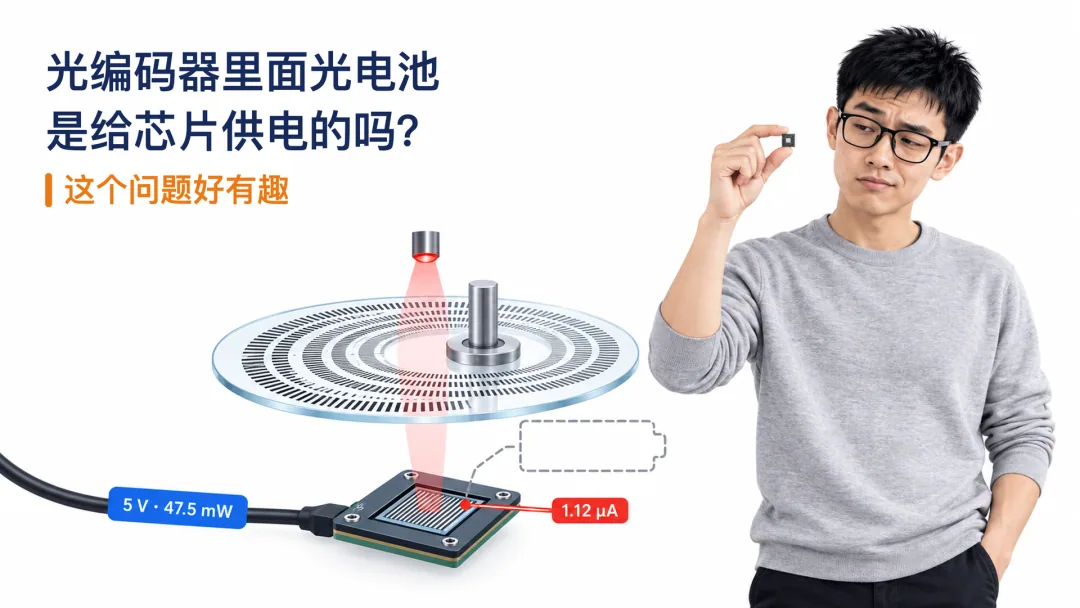 光编码器里面"光电池"是给芯片供电的吗? 这个问题好有趣