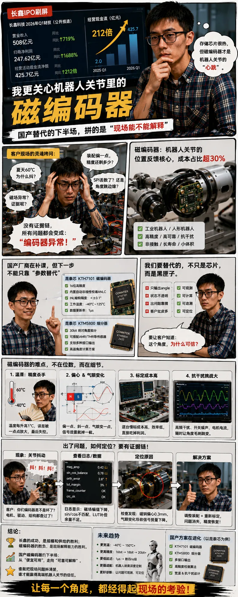 长鑫IPO刷屏后,我更关心机器人关节里的磁编码器:它缺的不是风口,是量产证据链